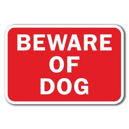 SIGNMISSION Safety Sign, 12 in Height, Aluminum, 18 in Length, Guard Dog - Beware Dog A-1218 Guard Dog - Beware  Dog
